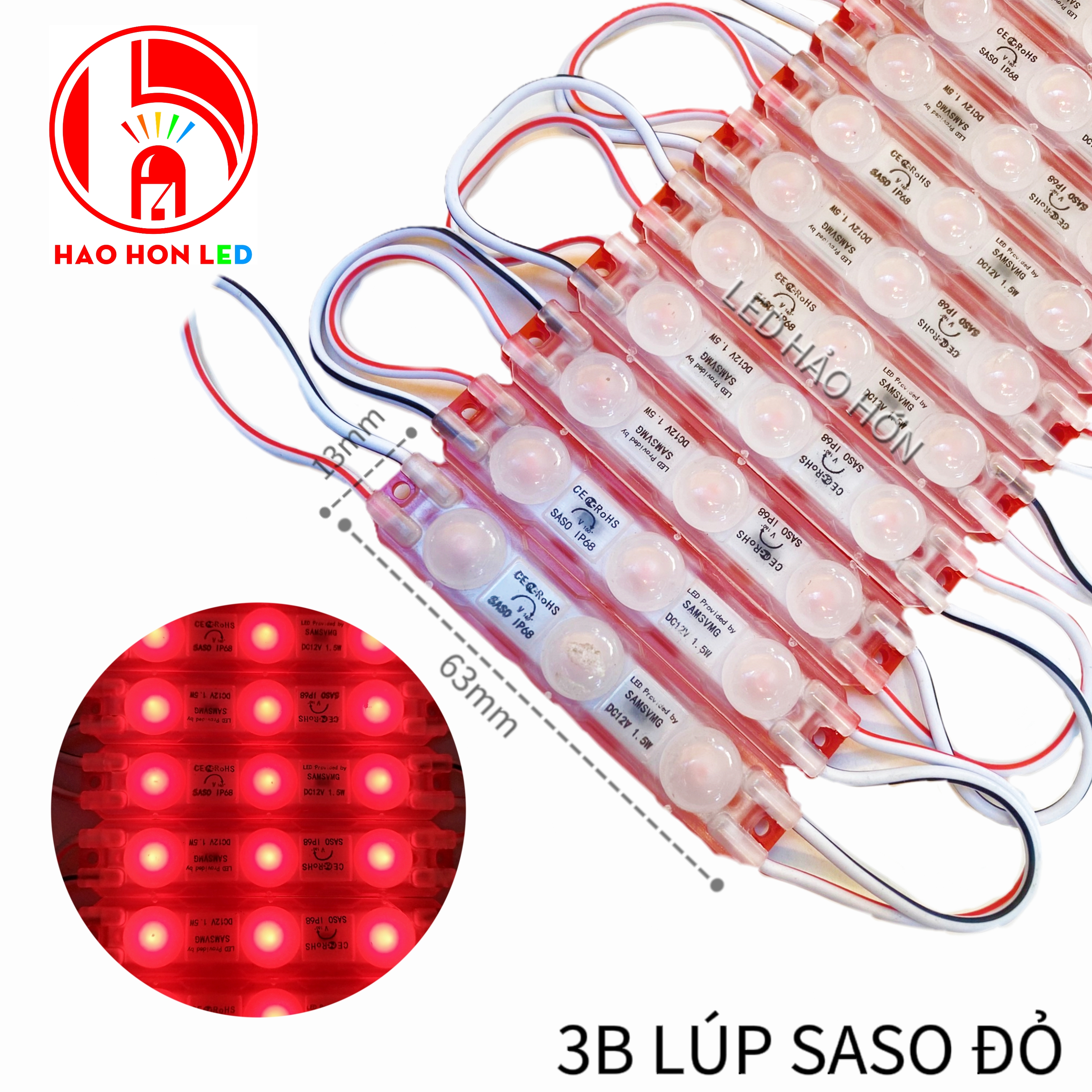 LED HẮT 3B LÚP SASO ĐỎ 6013